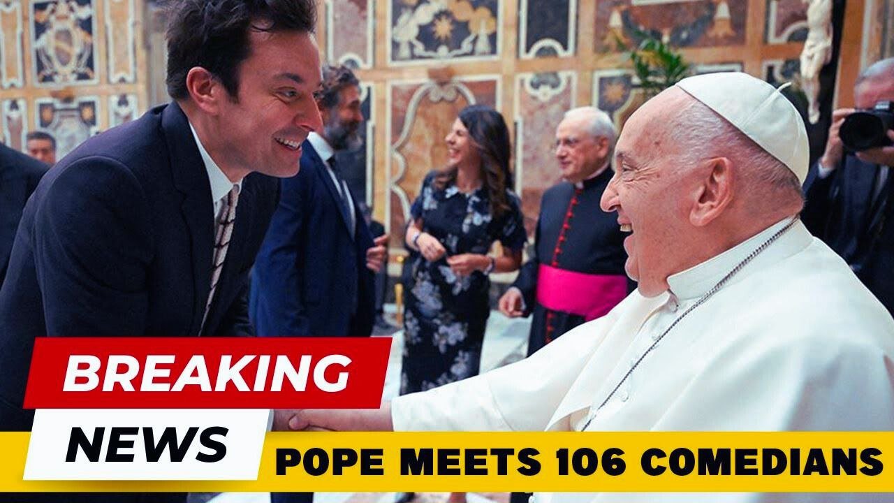 Pope Meets Jimmy Fallon and Over 100 Comics at the Vatican